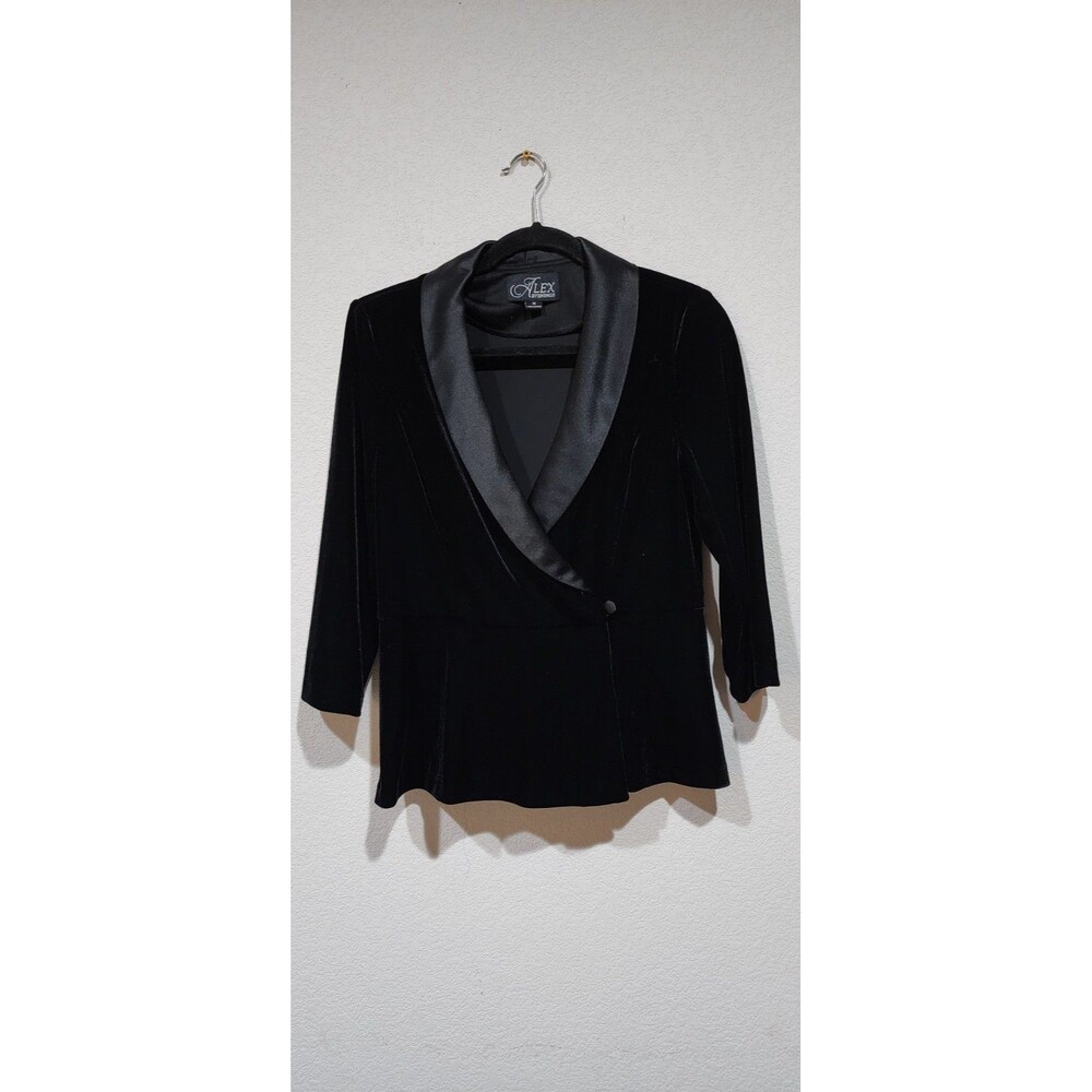 Alex Evenings Womens Velvet 2pc Set Size M Jacket & Pants NYE Holiday - Picture 3 of 16